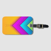 Modernes Monogram Boho Geometric Chic Gepäckanhänger (Vorderseite (Horizontal))