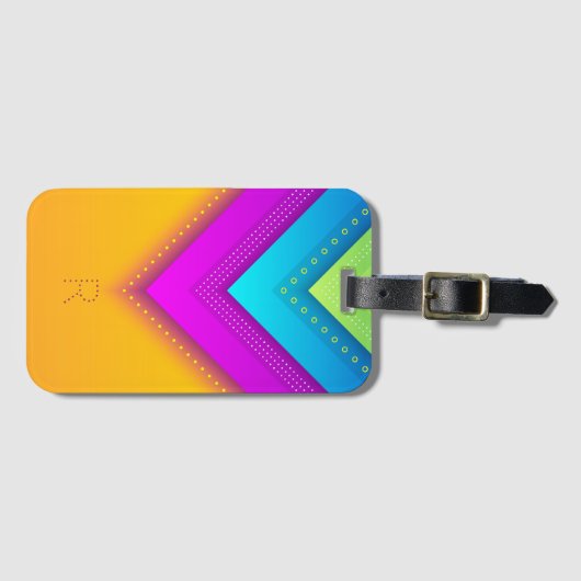 Modernes Monogram Boho Geometric Chic Gepäckanhänger (Vorderseite (Horizontal))