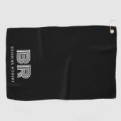 Modernes Monogram-Branding-Logo Stilvoll schwarz Golfhandtuch (Horizontal)