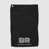 Modernes Monogram-Branding-Logo Stilvoll schwarz Golfhandtuch (Vorderseite)