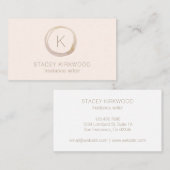 Modernes Monogram Circle Logo Visitenkarte (Vorne/Hinten)