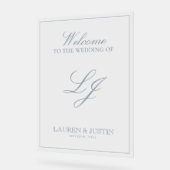 Modernes Monogram Classic Dusty Blue Script Willko Acrylschild (Winkel)