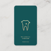 Modernes Monogram Dark Aquamarin Gold Dentist Visitenkarte (Vorderseite)