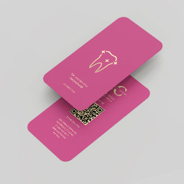 Modernes Monogram Dark Pink Gold Dentist Visitenkarte