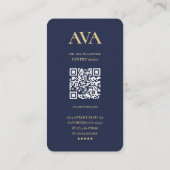 Modernes Monogram Dentalorthodontist Blau Visitenkarte (Rückseite)