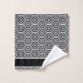 Modernes Monogram-Designs Schwarz-Weiß-Badezimmer Badhandtuch Set (Waschlappen)