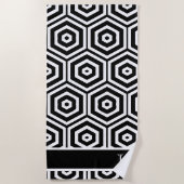 Modernes Monogram-Designs Schwarz-Weiß-Badezimmer Strandtuch (Vorderseite)