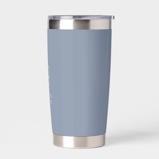 Modernes Monogram Dusty Blue Thermobecher (Links)