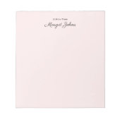 Modernes Monogram, einfach, stylisch, Pastel Pink Notizblock (Vorderseite)