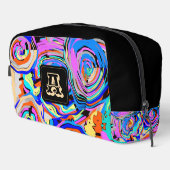 Modernes Monogram Elegant Boho Chic Muster Waschbeutel (Rechte Ecke)