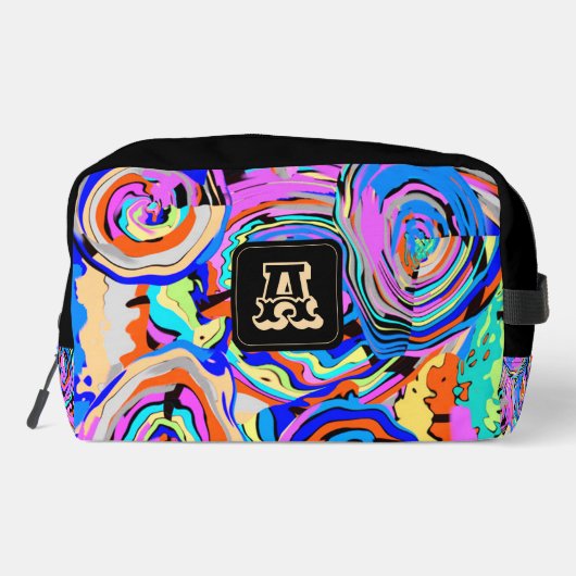 Modernes Monogram Elegant Boho Chic Muster Waschbeutel (Rückseite)