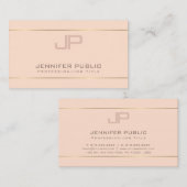 Modernes Monogram Elegant Design Trendy Schlicht L Visitenkarte (Vorne/Hinten)