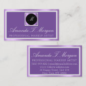 Modernes Monogram Event Planer Gerahmter Lila VIP Visitenkarte (Vorne/Hinten)