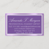 Modernes Monogram Event Planer Gerahmter Lila VIP Visitenkarte (Rückseite)