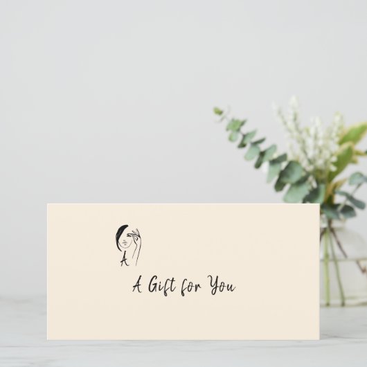 Modernes Monogram Face Art Geschenkzertifikat (Stehend Vorderseite)