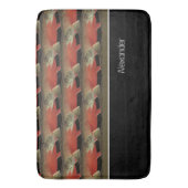 Modernes Monogram Fisch Lachs Design Schwarz-weiß  Badematte (Vorderseite Vertikal)