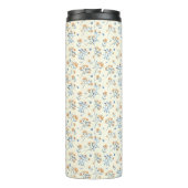 Modernes Monogram Floral Muster Thermal Tumbler Thermosbecher (Rückseite)