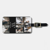 Modernes Monogram-Foto Collage Gepäckanhänger (Vorderseite horizontal)