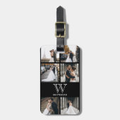 Modernes Monogram-Foto Collage Gepäckanhänger (Vorderseite vertikal)