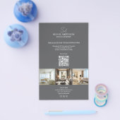 Modernes Monogram Foto Grau Beruflich Business Flyer (Einzeln)