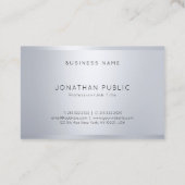 Modernes Monogram glamouröses Silver Template Cool Visitenkarte (Rückseite)