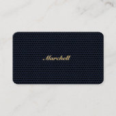 Modernes Monogram Gold Beruflich Dark Blue Mesh Visitenkarte (Vorderseite)