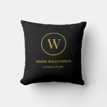 Modernes Monogram Gold Black Business