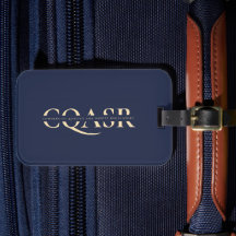 Modernes Monogram Gold Company Dark Blue