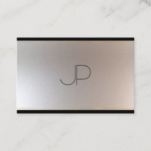 Modernes Monogram Gold Silver Look Elegante Vorlag Visitenkarte
