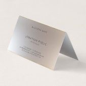 Modernes Monogram Gold Silver Look Elegante Vorlag Visitenkarten (Rückseite)