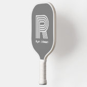 Modernes Monogram Graue Pickleball Paddel Schläger (Links)