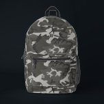 Modernes Monogram Gray Camouflage Camouflage Muste Bedruckter Rucksack<br><div class="desc">Design besteht aus einem grauen,  modernen abstrakten Camouflage Muster. Fügen Sie Ihr Monogramm hinzu.</div>