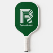 Modernes Monogram Green Pickleball Paddel Schläger (Rückseite)
