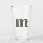 Modernes Monogram Grünes Bier Glas (Vorderseite)