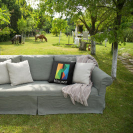 Modernes Monogram, Initial Letter Black Throw Pill Kissen