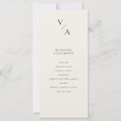 Modernes Monogram Ivory-Hochzeitsprogramm (Vorderseite)