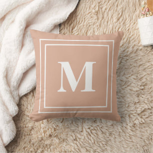 Modernes Monogram-Kissen der Rose Dusty Kissen