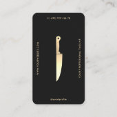 Modernes Monogram Koch Black Gold Messer Premium Visitenkarte (Vorderseite)