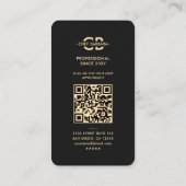 Modernes Monogram Koch Black Gold Messer Premium Visitenkarte (Rückseite)