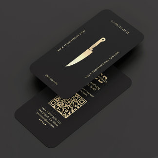 Modernes Monogram Koch Black Gold Messer Premium Visitenkarte