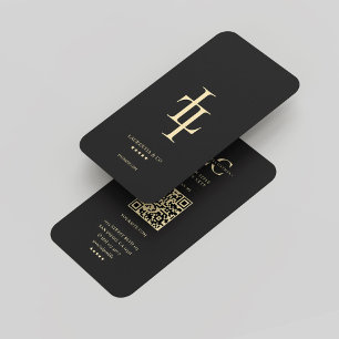 Modernes Monogram L Black Gold Berufliches Logo Visitenkarte