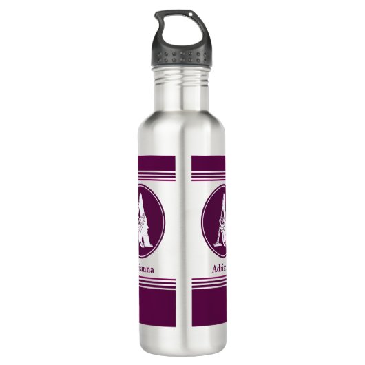 Modernes Monogram-Letter ( A ) Edelstahlflasche (Rückseite)