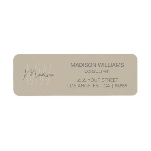Modernes Monogram Logo Beige Consultant (Vorne)