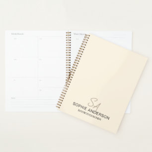 Modernes Monogram Logo Creme Beruflich Business Planer
