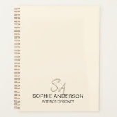 Modernes Monogram Logo Creme Beruflich Business Planer (Vorderseite)