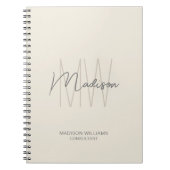 Modernes Monogram Logo Creme Tan Consultant Notizblock (Vorderseite)