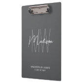Modernes Monogram Logo Grau Consultant Klemmbrett (Links)