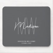Modernes Monogram Logo Grau Consultant Mousepad (Vorne)
