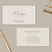 Modernes Monogram Logo-Hochzeitsplaner Visitenkarte