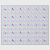 Modernes Monogram Logo Iridescent Opal Stilvoll Geschenkpapier (Flach)